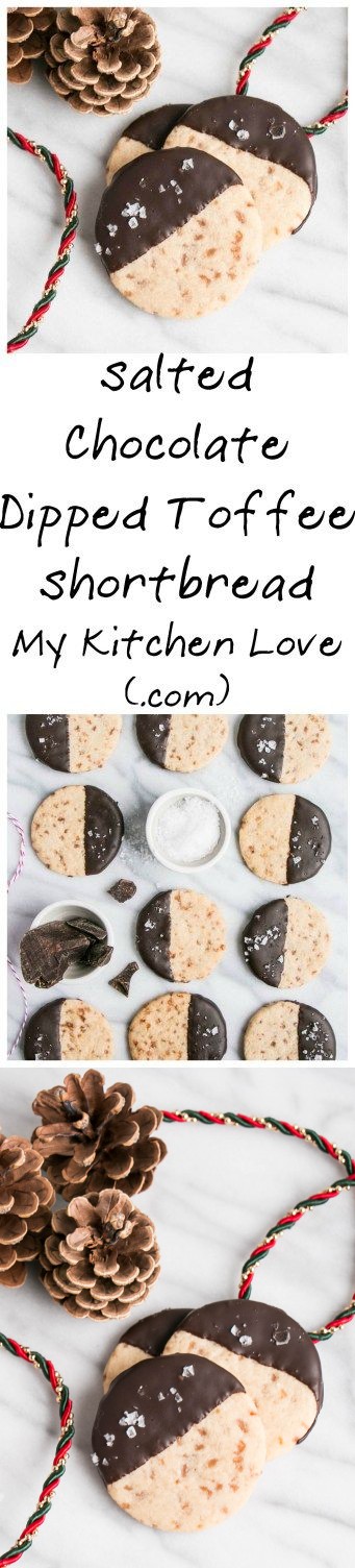 Cookie Party – Salted Dark Chocolate Dipped Toffee Shortbread Cookies