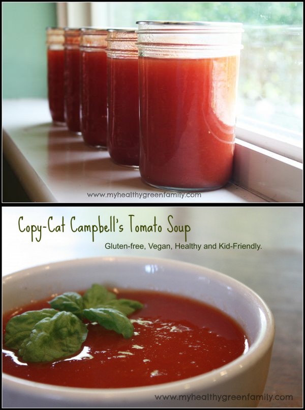 Copy Cat Campbell's Tomato Soup for kids with Fresh Tomatoes