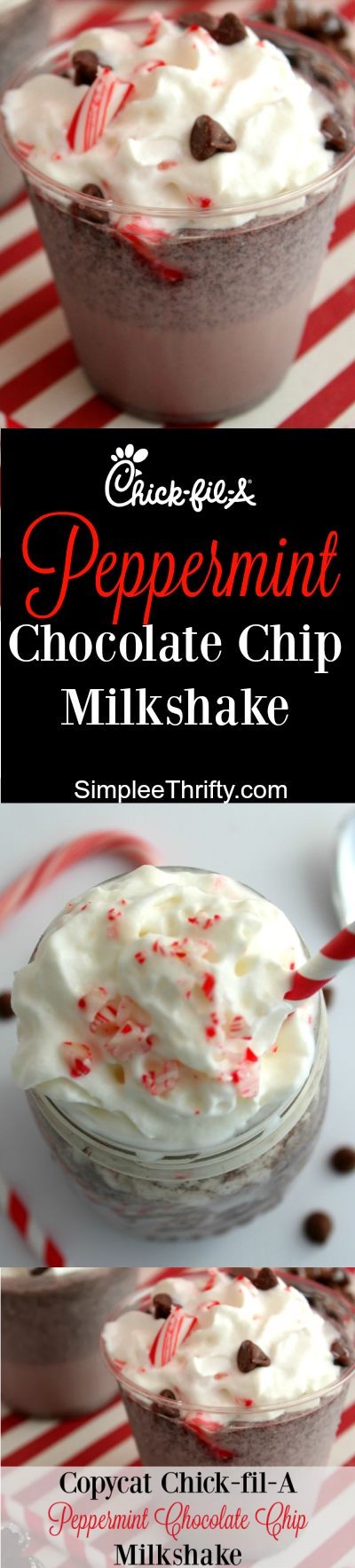 Copycat Chick-fil-A Peppermint Chocolate Chip Milkshake