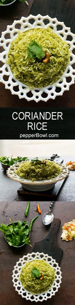 Coriander Rice, Indian style Cilantro Rice