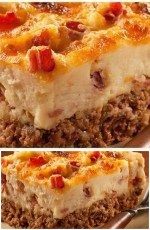 Cowboy Meatloaf and Potato Casserole