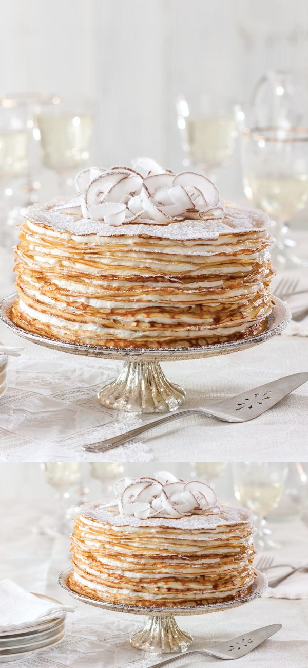 Crêpe Cake with Coconut Filling