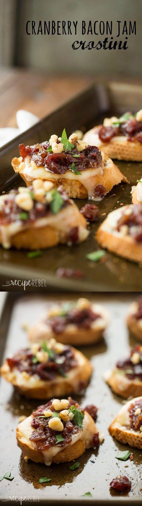 Cranberry Bacon Jam Crostini