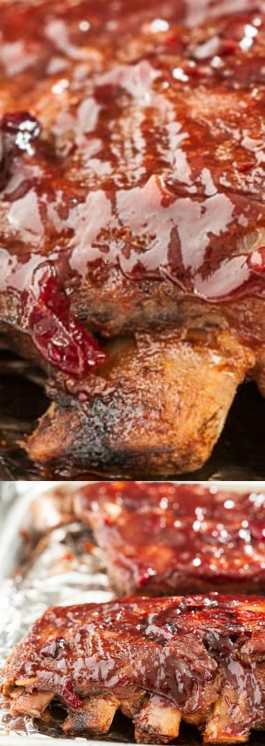 Cranberry BBQ Saucy Ribs