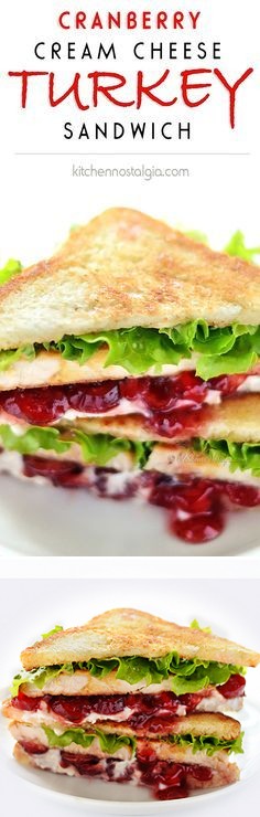 Cranberry Cream Cheese Turkey Sandwich