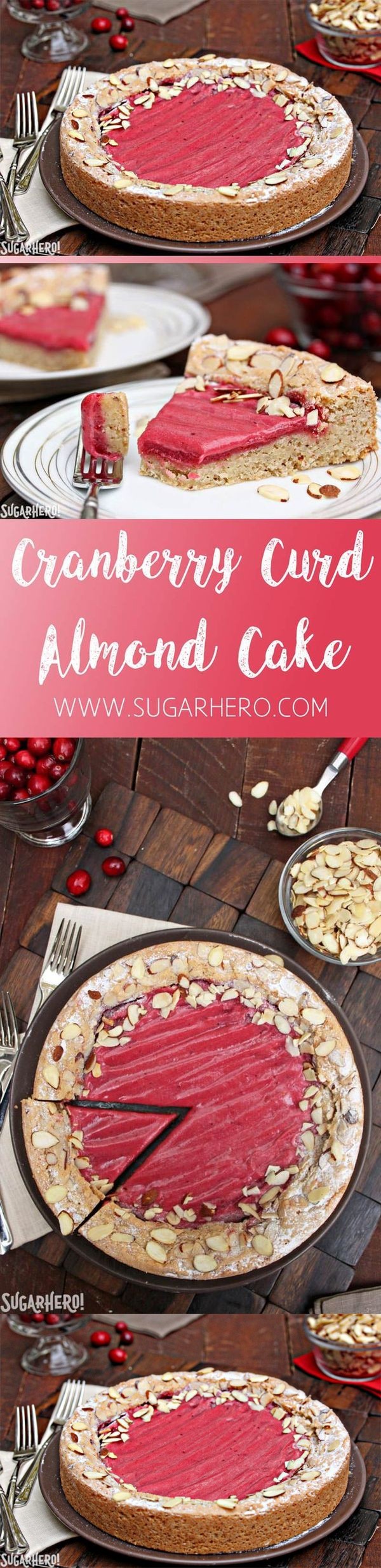 Cranberry Curd Almond Cake