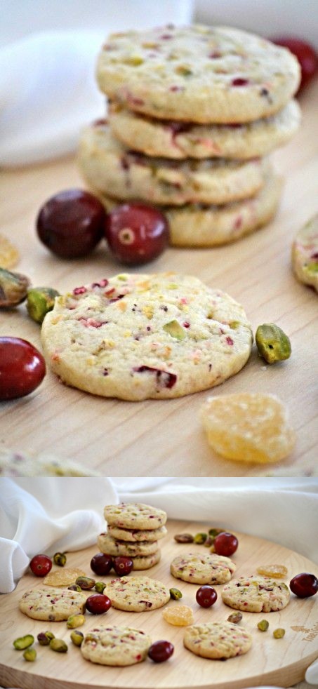 Cranberry Ginger Pistachio Sugar Cookies