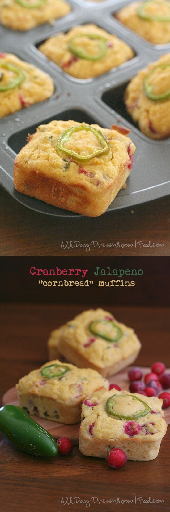 Cranberry Jalapeño “Cornbread” Muffins