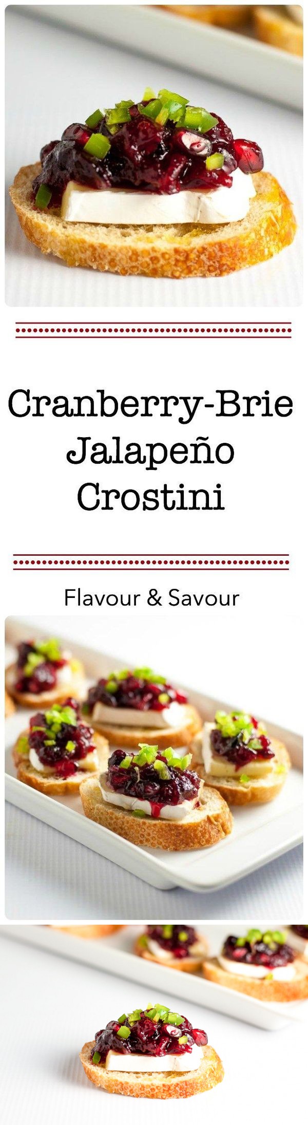 Cranberry Jalapeño Brie Crostini Appetizer