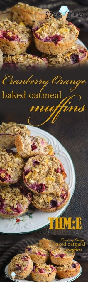 Cranberry Orange Baked Oatmeal Muffins