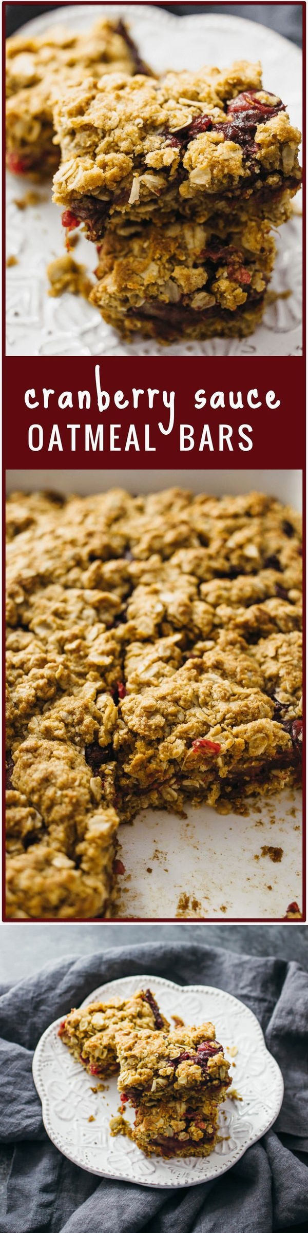 Cranberry sauce oatmeal bars