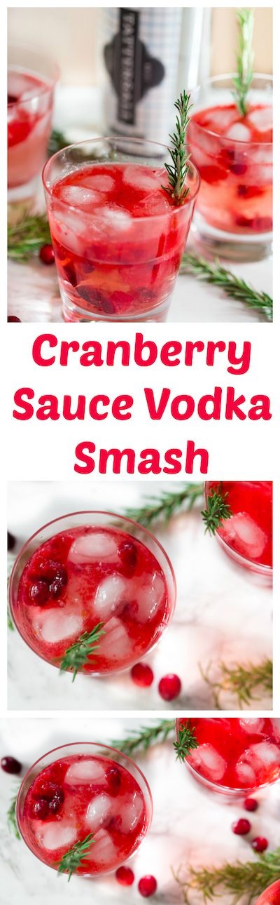 Cranberry Sauce Vodka Smash