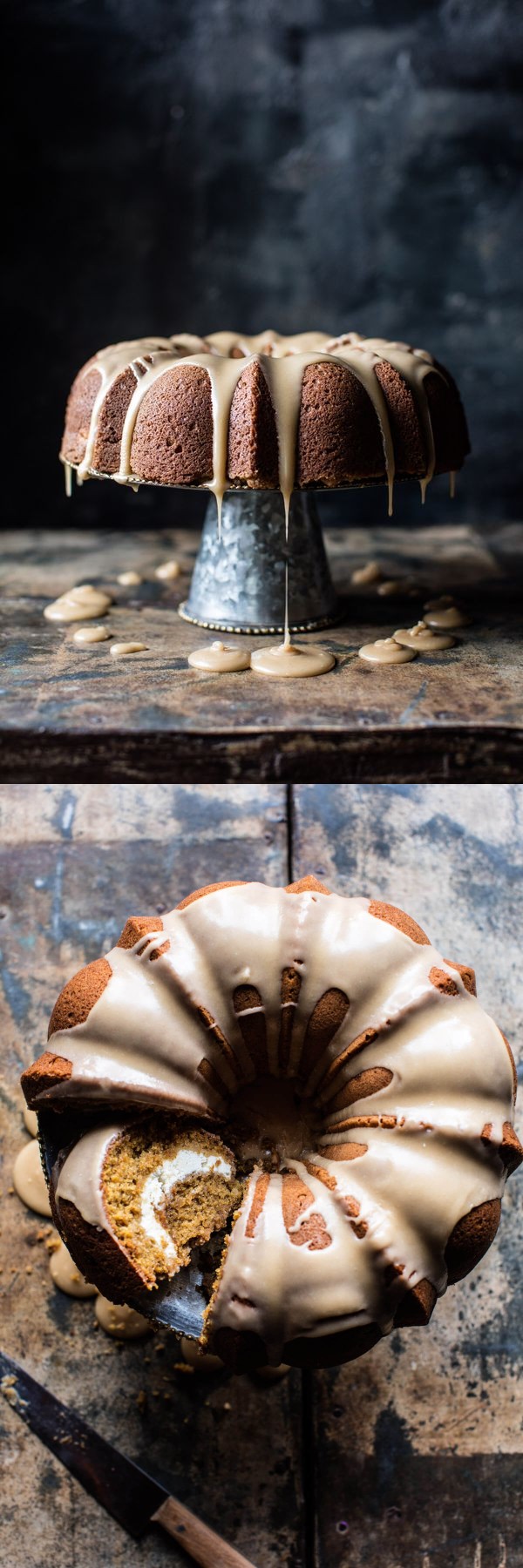 Cream Cheese Swirled Brown Sugar Pumpkin Coffee Cake