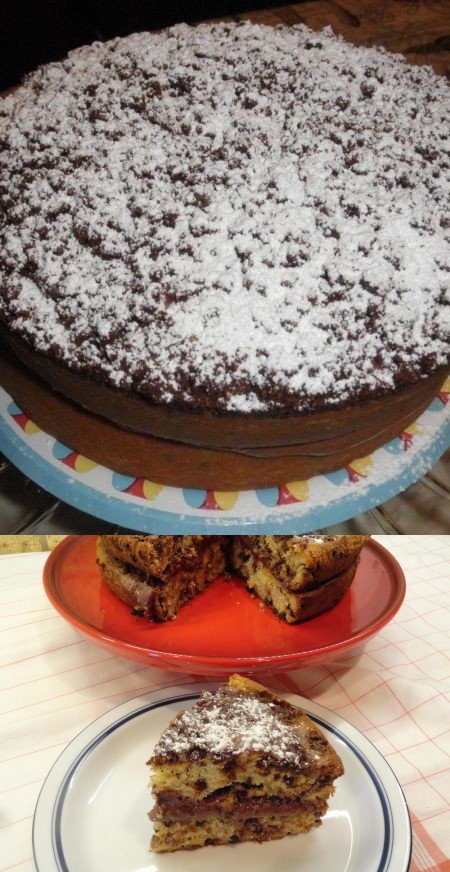 Cream Filled Chocolate Chip Crumb Cake