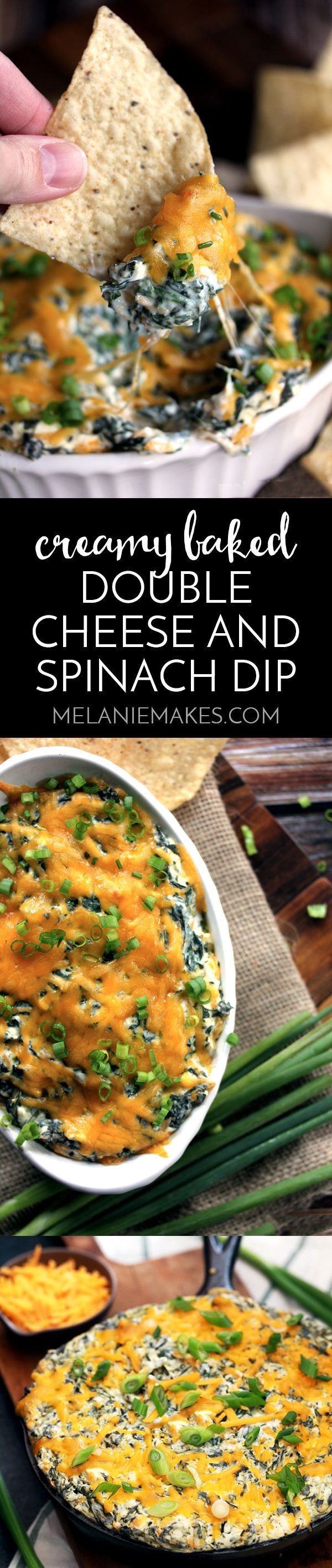 Creamy Baked Double Cheese and Spinach Dip