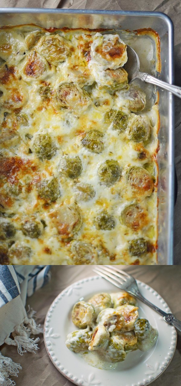 Creamy Brussel Sprouts Au Gratin