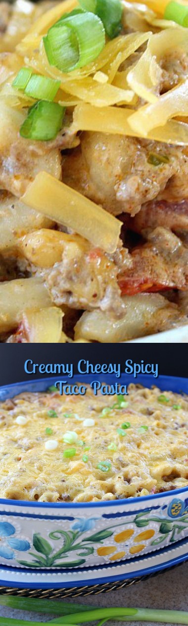 Creamy Cheesy Spicy Taco Pasta