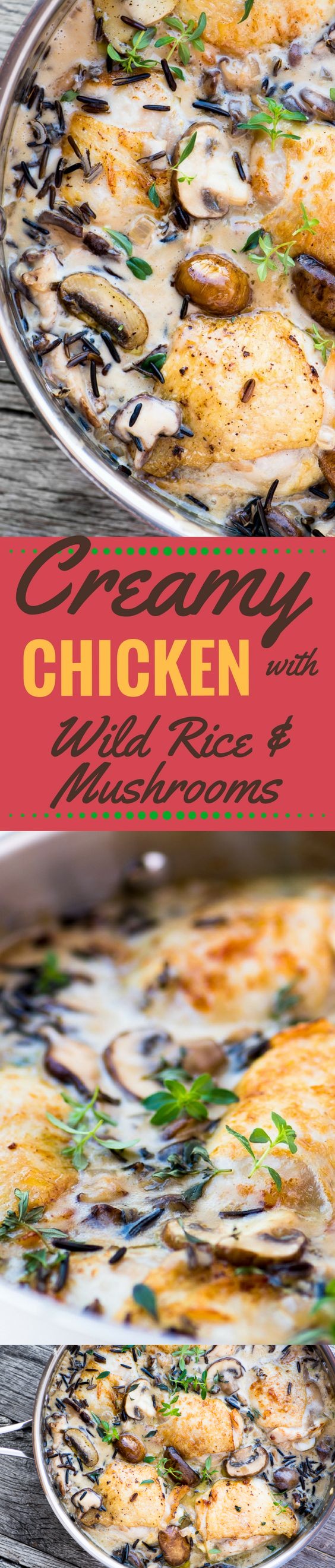 Creamy Chicken with Wild Rice and Mushrooms