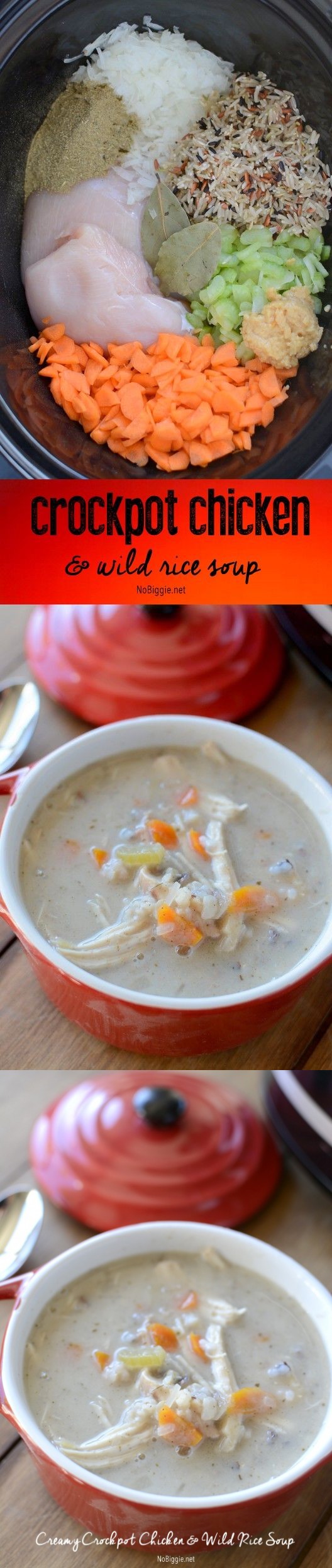 Creamy crock pot chicken and wild rice soup