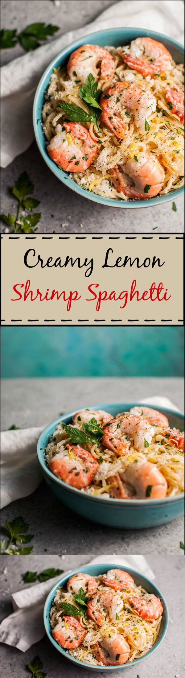 Creamy Lemon Shrimp Spaghetti