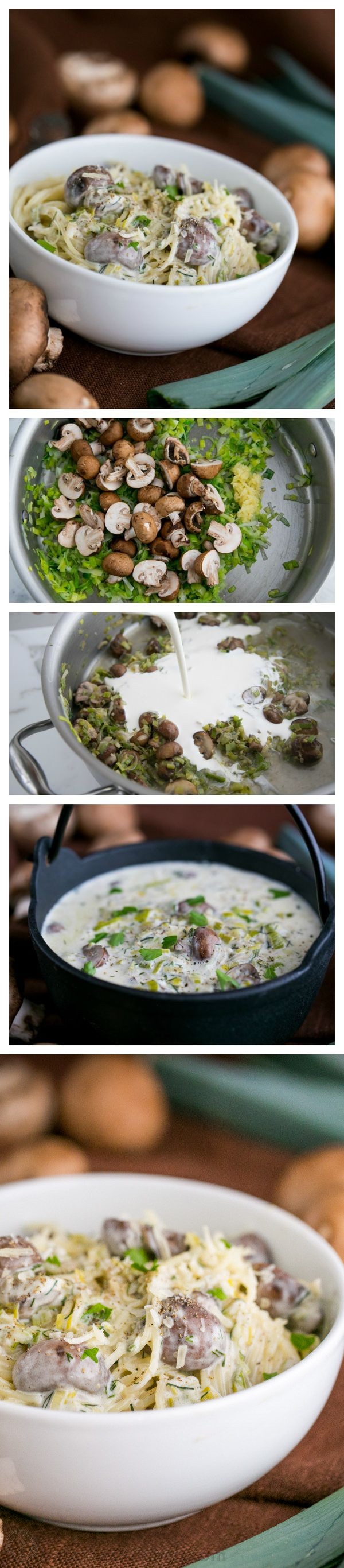 Creamy Mushroom and Leek Pasta