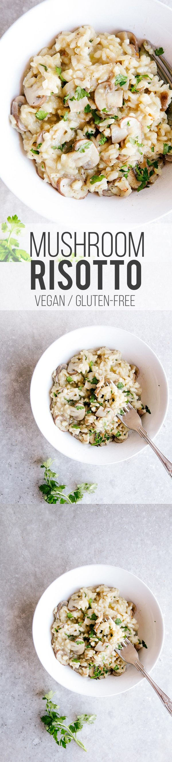 Creamy Mushroom Risotto (Vegan + GF