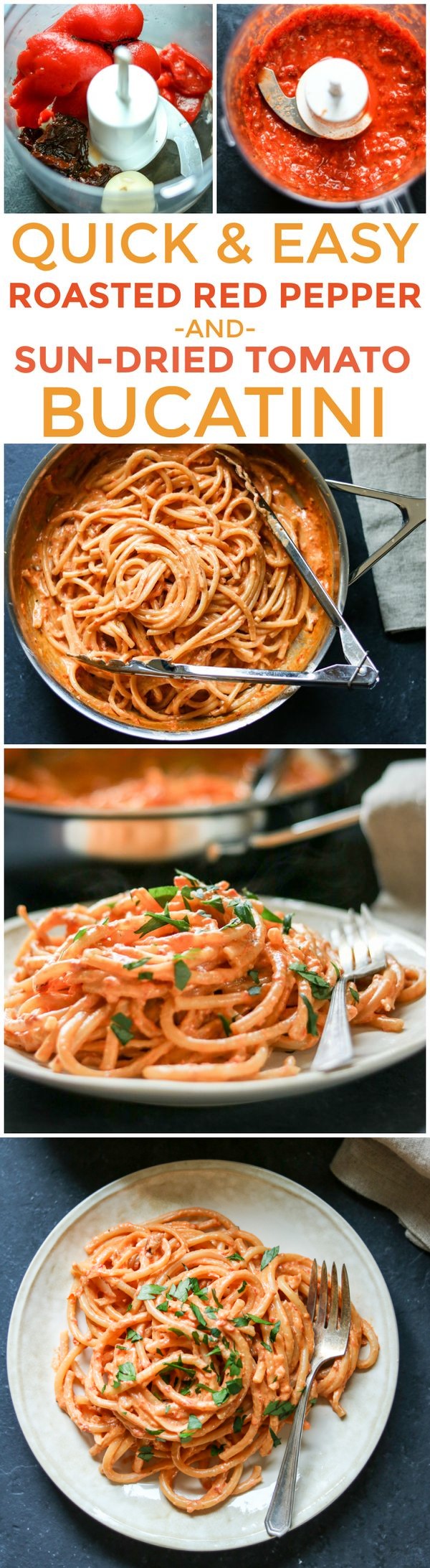 Creamy Roasted Red Pepper and Sun Dried Tomato Pasta