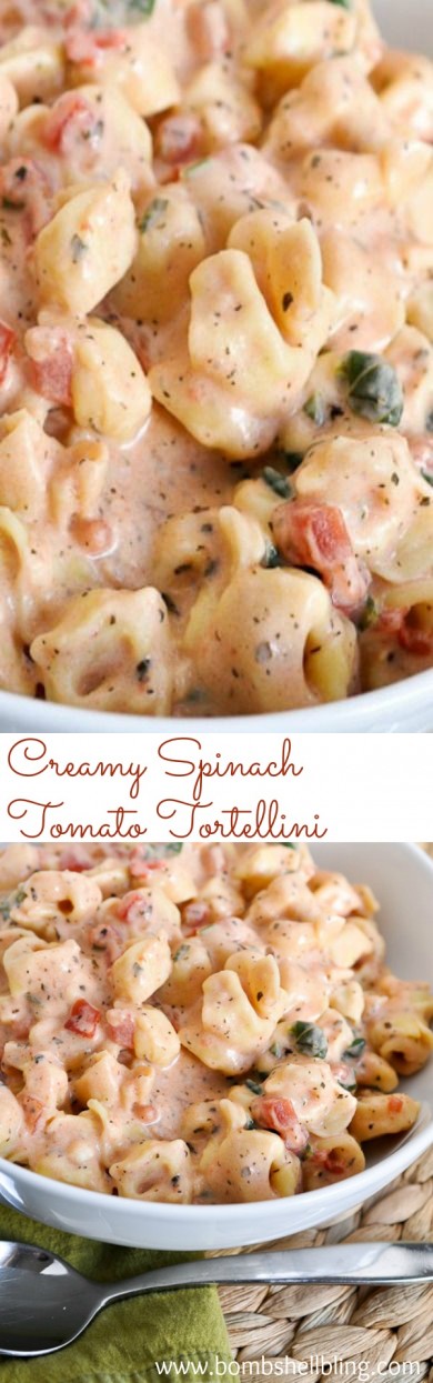 Creamy Spinach Tomato Tortellini