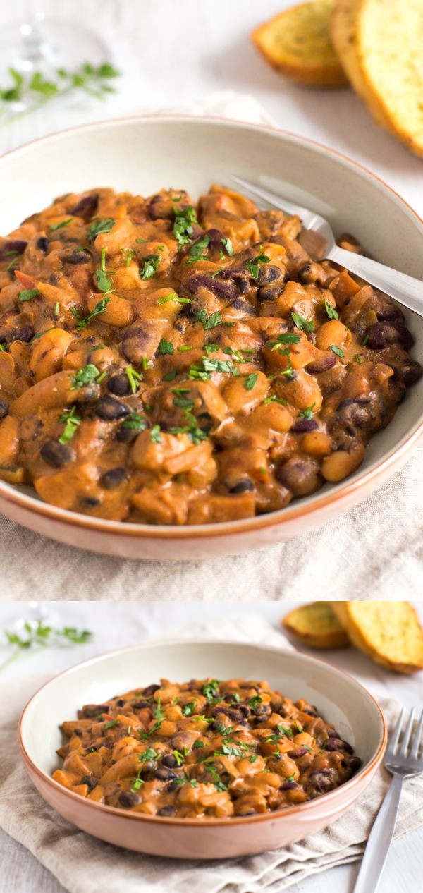 Creamy three bean stew