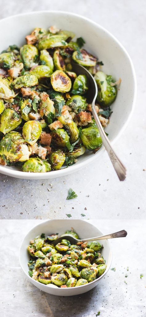 Crispy Brussels Sprouts Breadcrumbs with Shallot + Sage