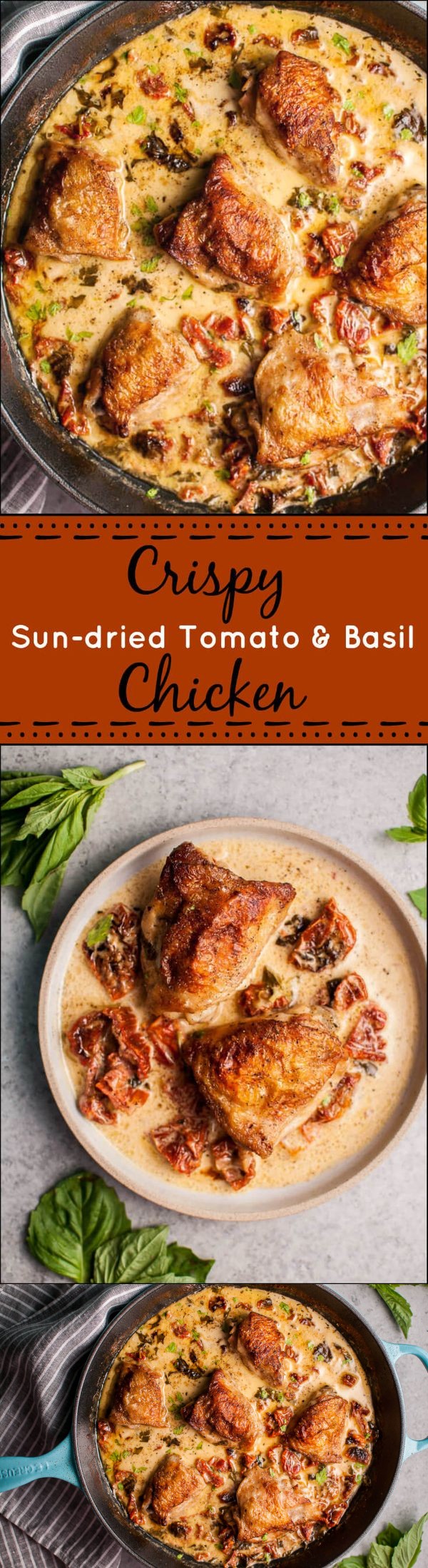 Crispy Chicken in a Creamy Sun-dried Tomato and Basil Sauce