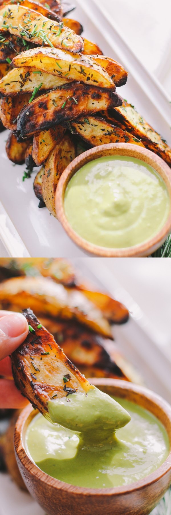 Crispy grilled herb fries with lemon pesto aioli