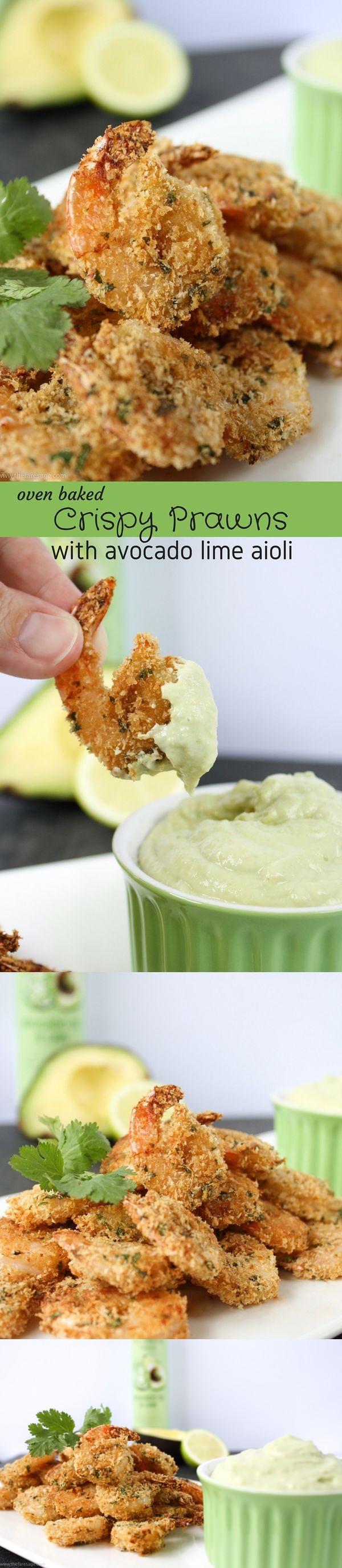 Crispy prawns with avocado lime aioli