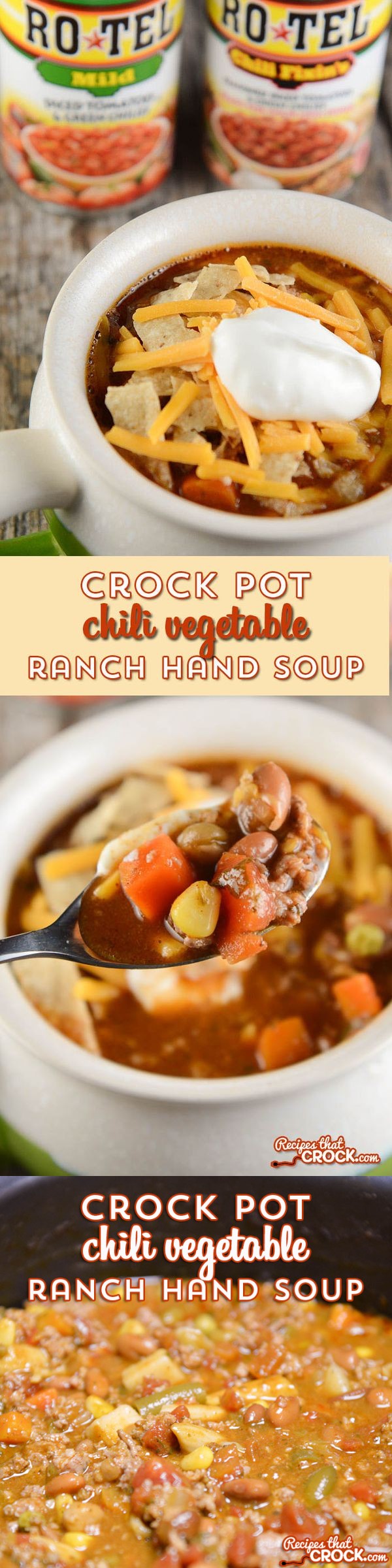 Crock Pot Chili Vegetable Ranch Hand Soup