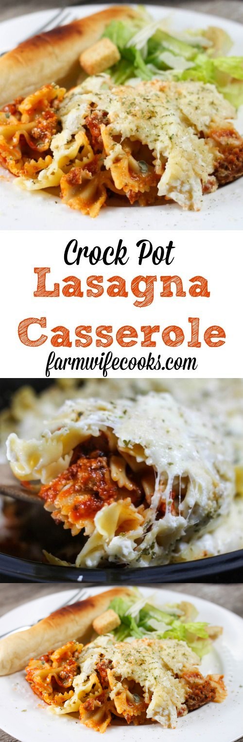 Crock Pot Lasagna Casserole