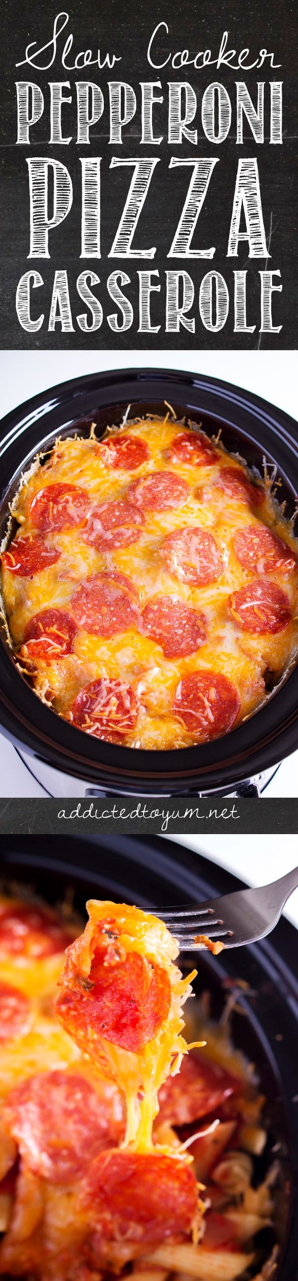 Crock Pot Pepperoni Pizza Casserole