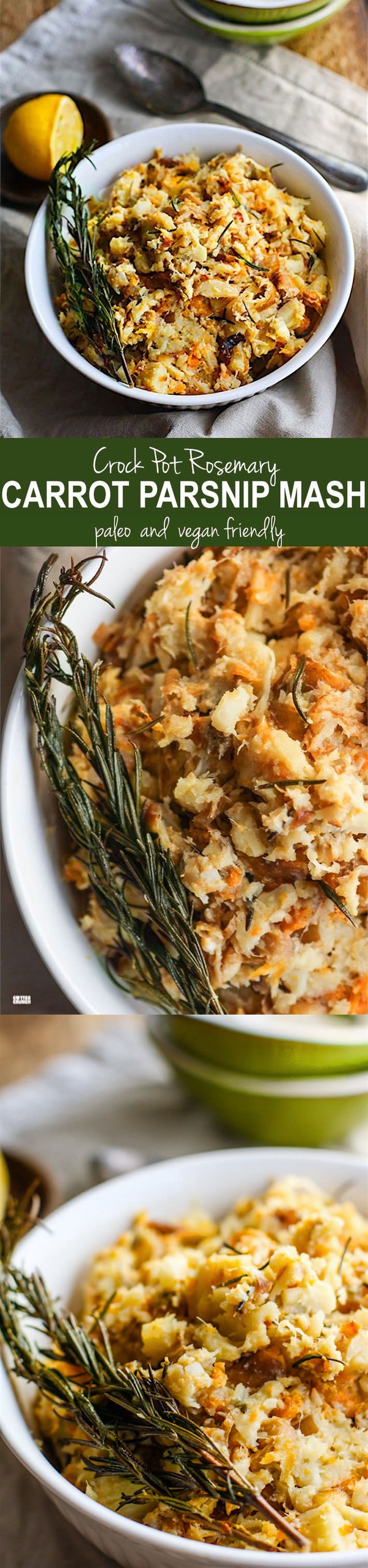 Crock Pot Rosemary Carrot Parsnip Mash (Paleo and Vegan Friendly