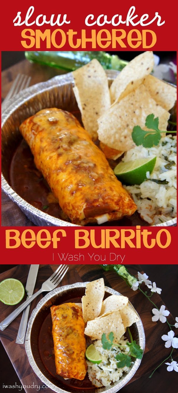 Crock Pot Smothered Beef Burritos