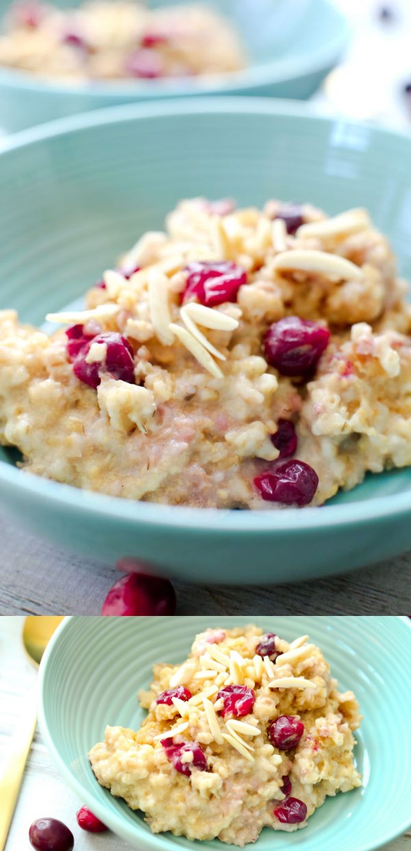 Crock-Pot® Slow Cooker Cranberry Eggnog Oatmeal