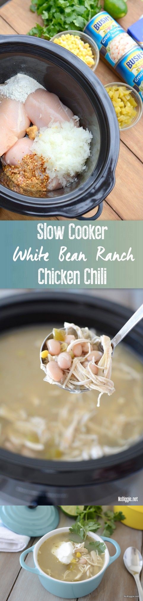 Crockpot white bean ranch chicken chili