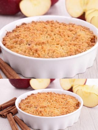 Crumble pomme-poire parfumé à la cannelle