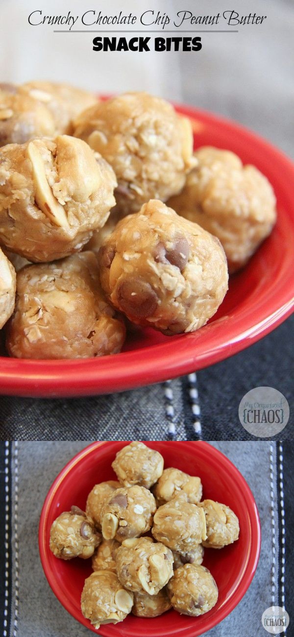 Crunchy Chocolate Chip Peanut Butter Snack Bites