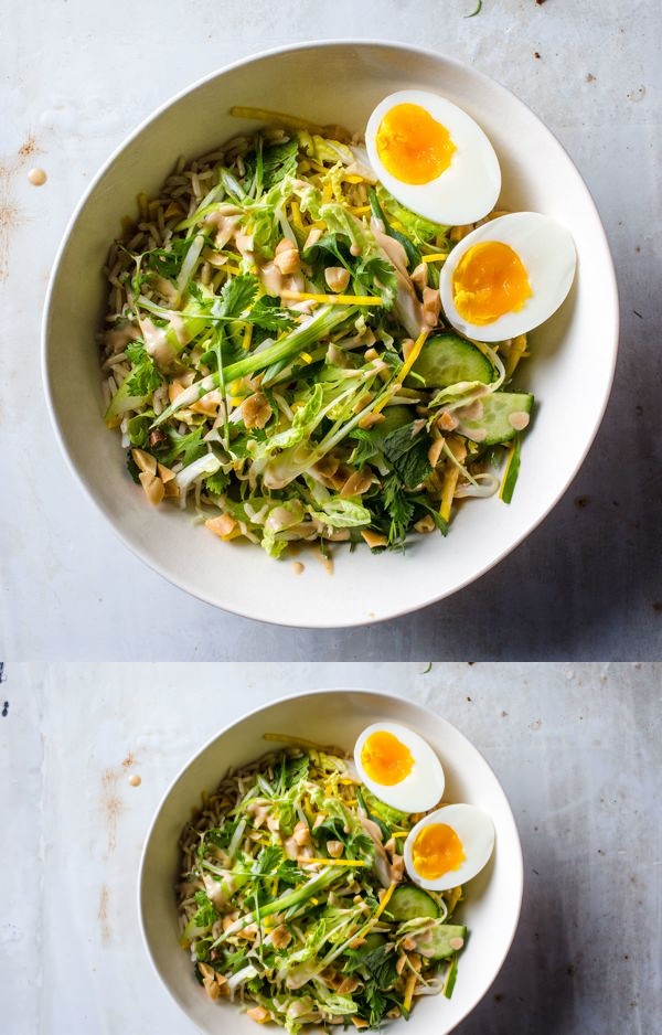 Crunchy Veg Bowl with Warm Peanut Sauce