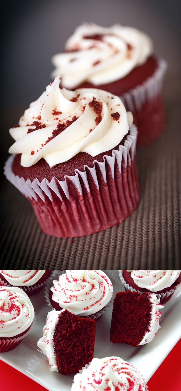 Cupcakes Rojos con Betún de Queso Crema