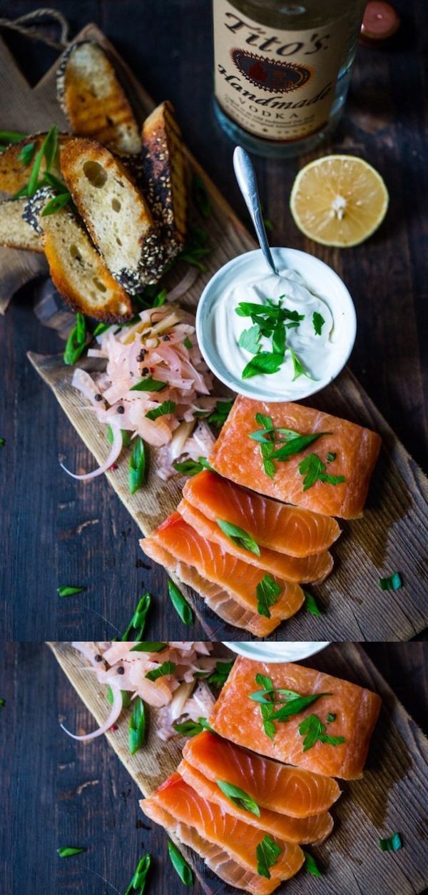 Cured Lemon Salmon with Vodka, Juniper, and Rosemary