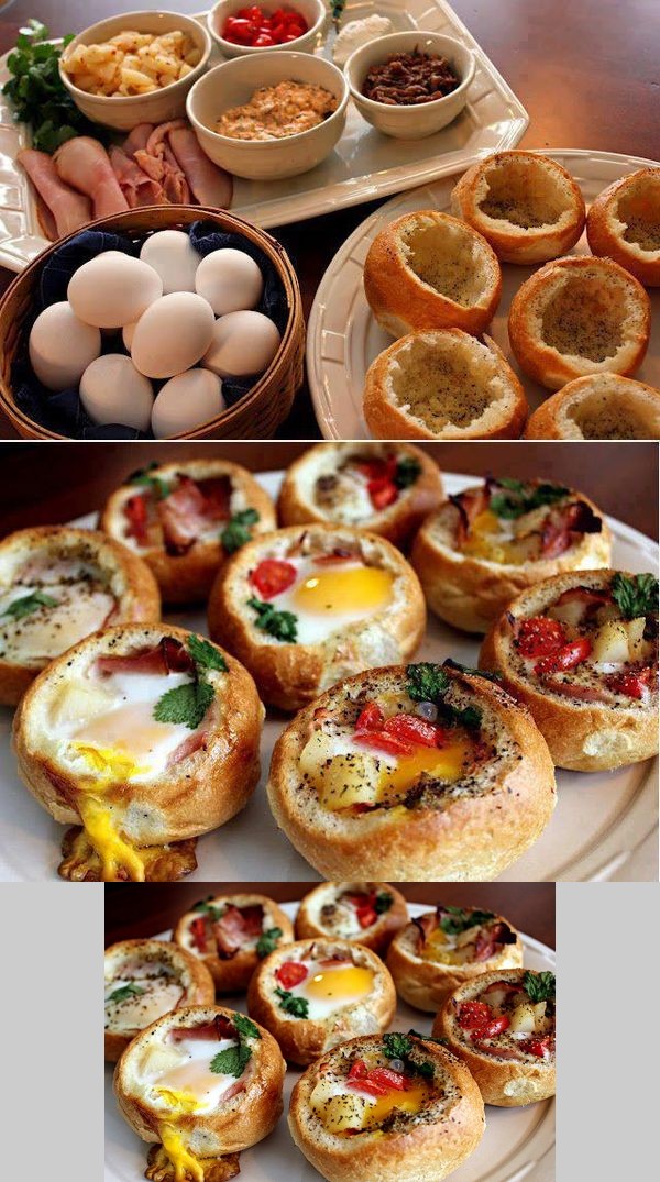 Customizable Bread Bowl Breakfast