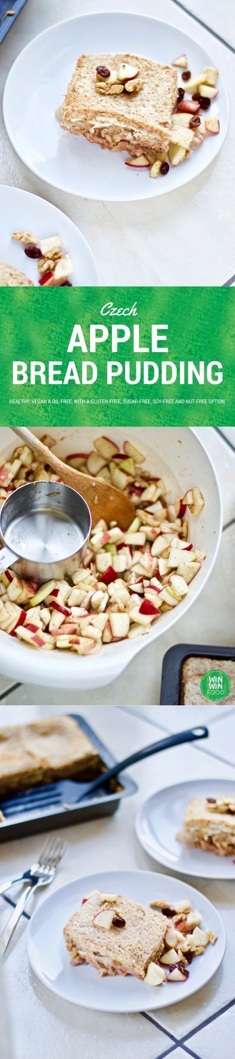 Czech Apple Bread Pudding (“Žemlovka” Made Healthy & Vegan