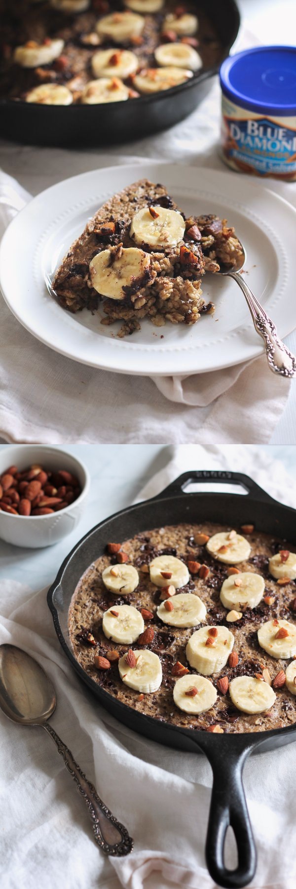 Dark Chocolate, Almond & Sea Salt Banana Baked Oatmeal