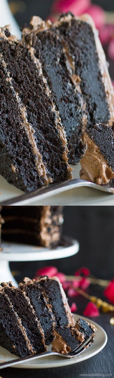 Dark Chocolate Cake with Nutella Buttercream