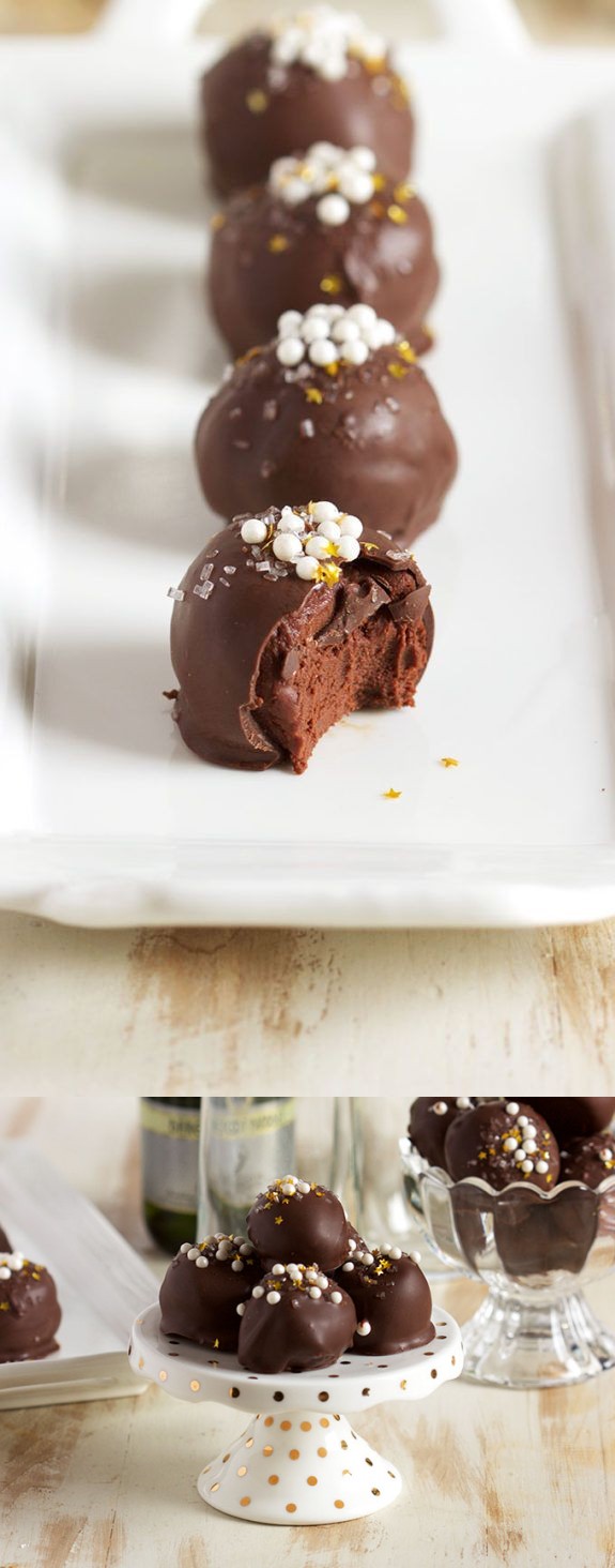 Dark Chocolate Champagne Truffles